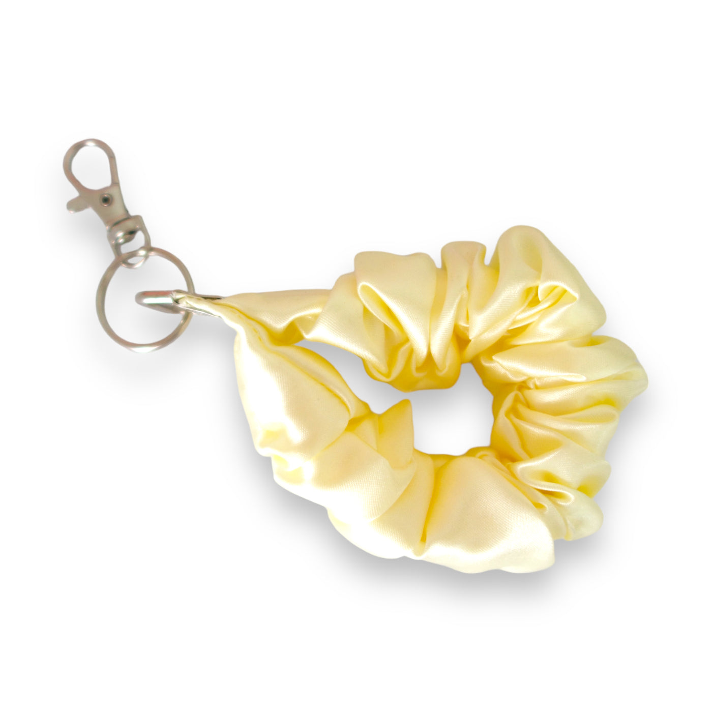 Pastel Yellow Scrunchie Wristlet Keychain